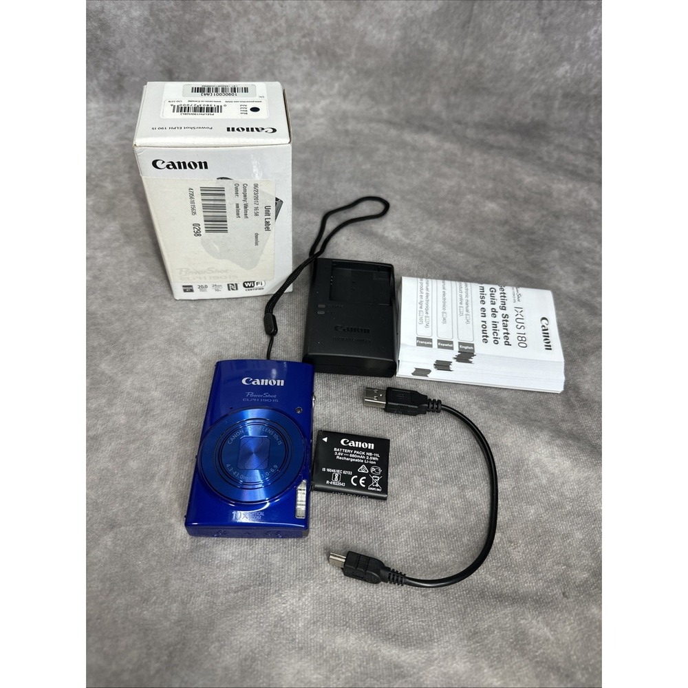 Canon PowerShot ELPH 150 IS 20MP 10x Optical Zoom Blue Digital Camera WiFi